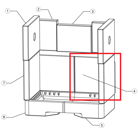 Brique r�fractaire inf�rieure arri�re - STOVAX R�f. RVN-CE7641