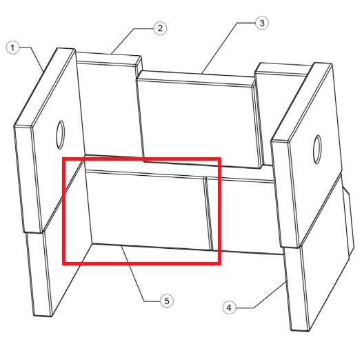 Brique r�fractaire inf�rieure arri�re - STOVAX R�f. RVN-CE7653