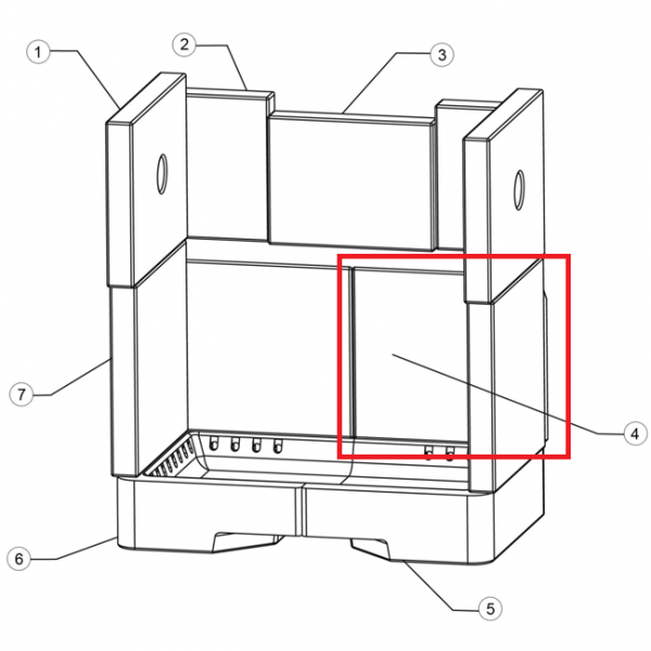 Brique r�fractaire inf�rieure arri�re - STOVAX R�f. RVN-CE7660