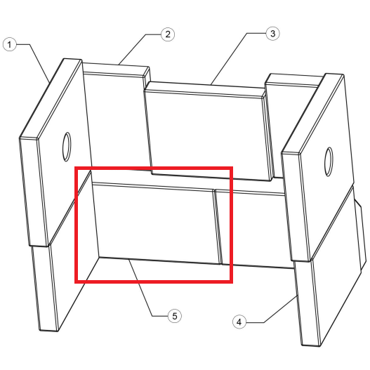 Brique r�fractaire inf�rieure arri�re - STOVAX R�f. RVN-CE7673