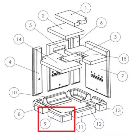 Brique sole d\'angle avant CLI Noire - LACUNZA r&eacute;f. 5046900033