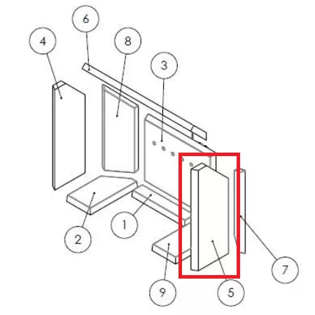 Brique thermobéton latérale droite - INVICTA Réf.115865 (référence épuisée)