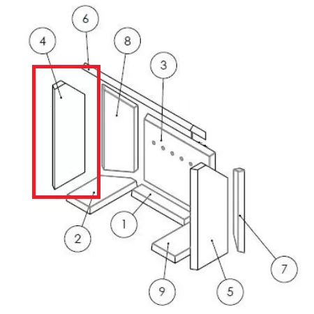 Brique thermobéton latérale gauche - INVICTA Réf.115864