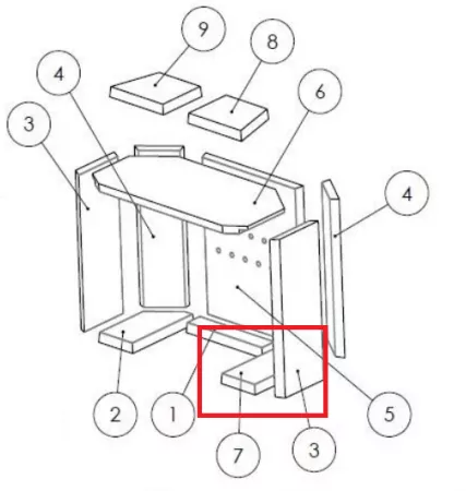 Brique thermobéton sole droite  - INVICTA / DEVILLE Réf. 115885