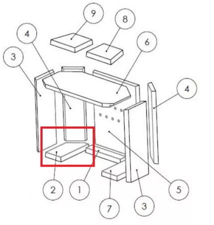 Brique thermobéton sole gauche - INVICTA / DEVILLE Réf. 115880