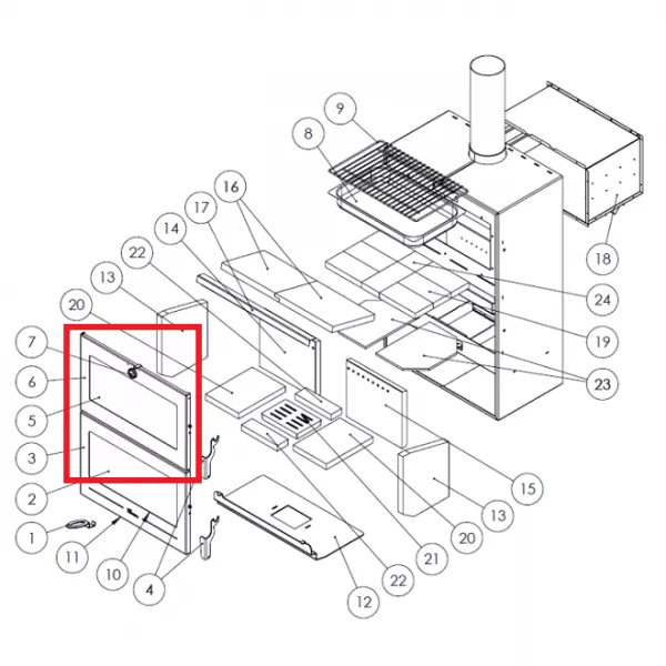 Cadre de porte de four - LACUNZA r�f. 5021040004