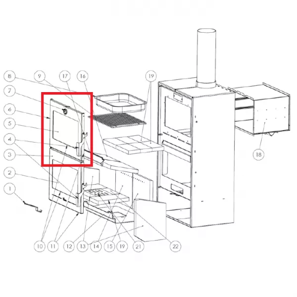 Cadre de porte de four - LACUNZA r�f. 502830000003