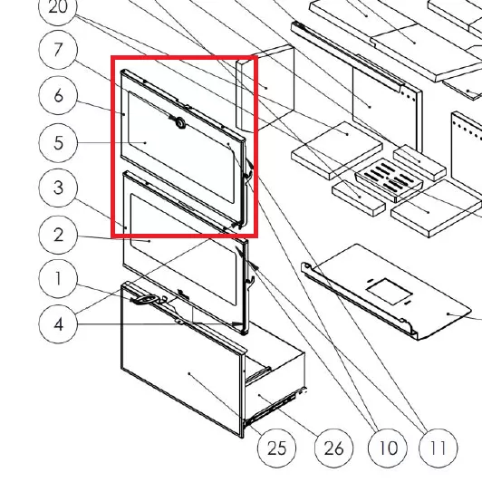 Cadre de porte four - LACUNZA r�f. 5021180004