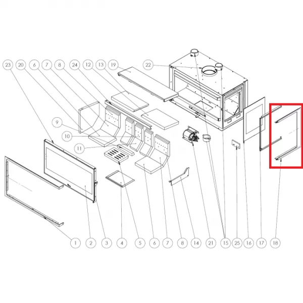 Cadre ext�rieur pour vitre lat�rale Adour - LACUNZA r�f. 5040000926