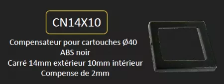 CARRE NOIR POUR CARTOUCHE DIAMETRE 40MM - PAINI R&eacute;f. CN14X10