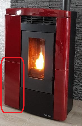 CARREAU CÉRAMIQUE BORDEAUX GAUCHE (à l\'unité) - EXTRAFLAME Réf. 007273339 = GODIN Réf. 00001309701