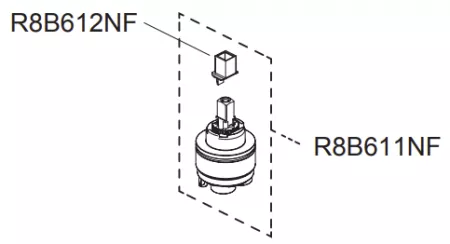Cartouche courte &Oslash;35 + adaptateur - Jacob Delafon R&eacute;f. R8B611NF