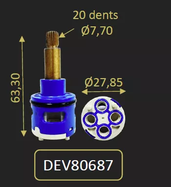 CARTOUCHE DEBIT INVERSEUR 3 VOIES POUR 80CR687TH - PAINI R�f. DEV80687