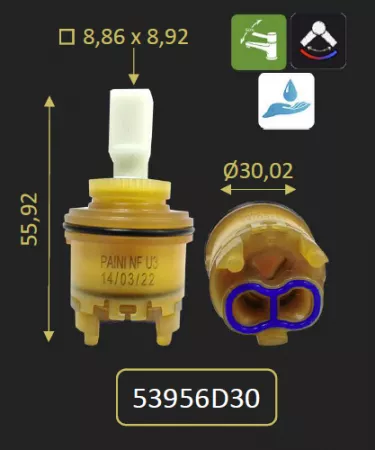 CARTOUCHE &Oslash;30MM AVEC POINT DUR - PAINI R&eacute;f. 53956D30