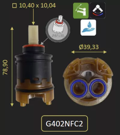 CARTOUCHE &Oslash;40 NF C2 HAUTE A DISQUE CERAMIQUE - PAINI R&eacute;f. G402NFC2
