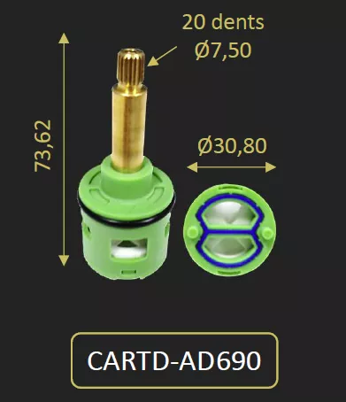 CARTOUCHE POUR LA DOUCHETTE A MAIN DU ADCN690TH - PAINI R�f. CARTD-AD690
