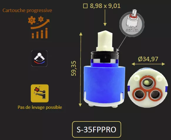 CARTOUCHE PROGRESSIVE DIAMETRE 35MM DU FHCR8729 - PAINI R�f. S35FPPRO