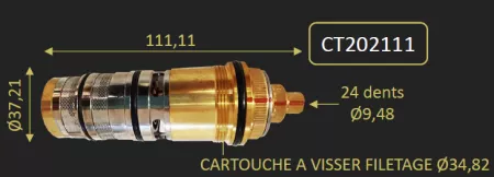 CARTOUCHE THERMOSTATIQUE DU 202CR111TH - PAINI R&eacute;f. CT202111