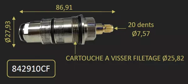 CARTOUCHE THERMOSTATIQUE DU 84QU250TH 84QU200ABS - PAINI R�f. 842910CF