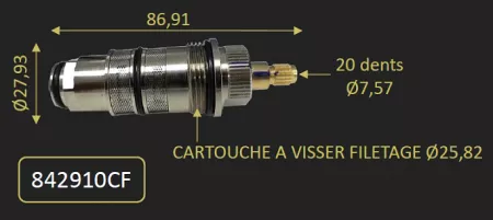 CARTOUCHE THERMOSTATIQUE DU 84QU250TH 84QU200ABS - PAINI R&eacute;f. 842910CF