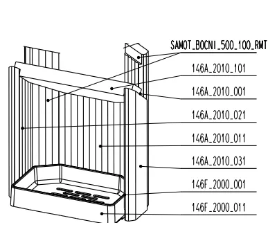 Chambre de combustion LORFLAM / OFEN 12 - LORFLAM / OFEN R&eacute;f. 146F2000001