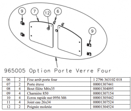 CHARNIERE PORTE VERRE 965005 (à l\'unité) - GODIN Réf. 00001307154