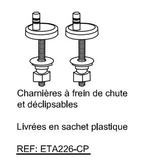 Charni&egrave;res chrom&eacute;es Marcel - Jacob Delafon R&eacute;f. ETA226-CP