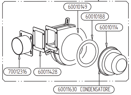 CONDENSATEUR DE VENTILATEUR R2E150 - Thermorossi R�f. 60011630