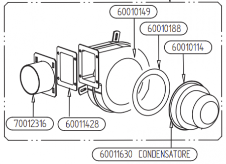 CONDENSATEUR DE VENTILATEUR R2E150 - Thermorossi Réf. 60011630