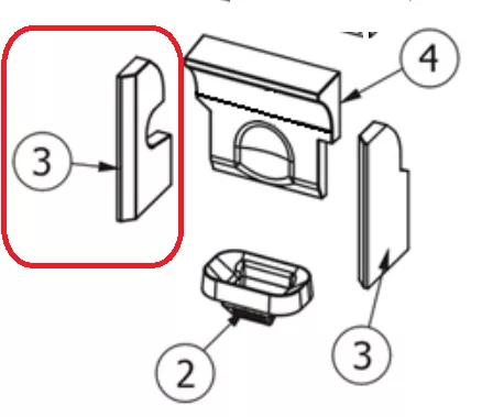 Côté de foyer gauche en Alutec - SUPRA Réf. 38688