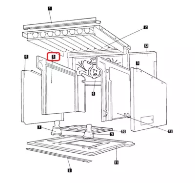 COTE GAUCHE FONTE HF50 (INSERT 652-654) - SUPRA R�f. 03764 (S)