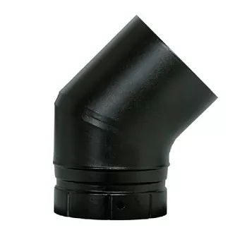 Coude � segments �130 M/F 45� �maill� noir mat - Poujoulat r�f. 56130922