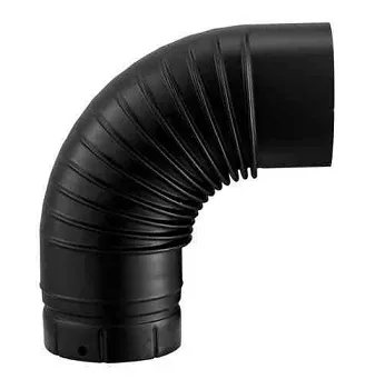 Coude pliss� �130 M/F 90� �maill� noir mat - Poujoulat r�f. 56130941