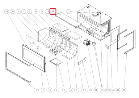 Déflecteur métal supérieur - Lacunza réf. 5045200015 (SUIVI)