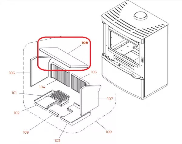 DEFLECTEUR POELE NICOLE - PALAZZETTI R�f. 892009090