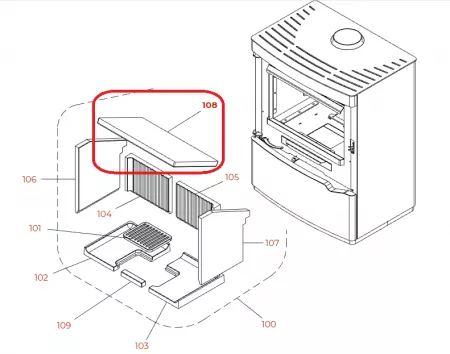DEFLECTEUR POELE NICOLE - PALAZZETTI Réf. 892009090