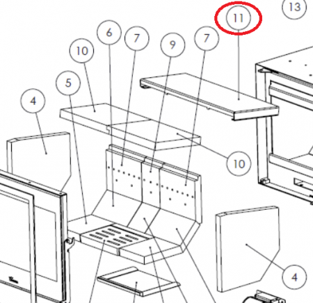 Déflecteur supérieur acier Adour 600 - LACUNZA réf. 5044600004 (SUIVI)