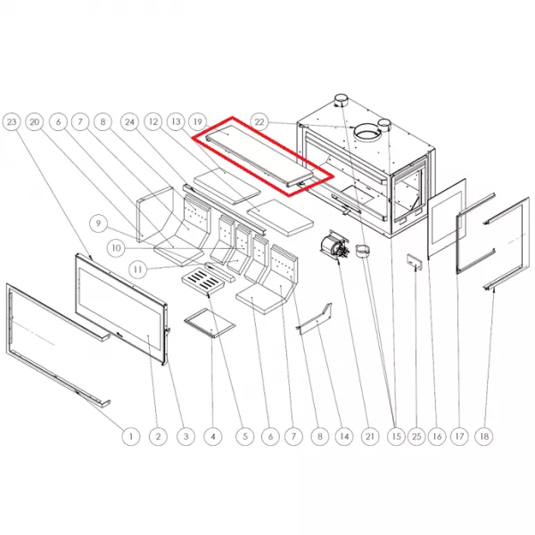 D�flecteur sup�rieur Adour CL 700 - LACUNZA r�f. 5045100015