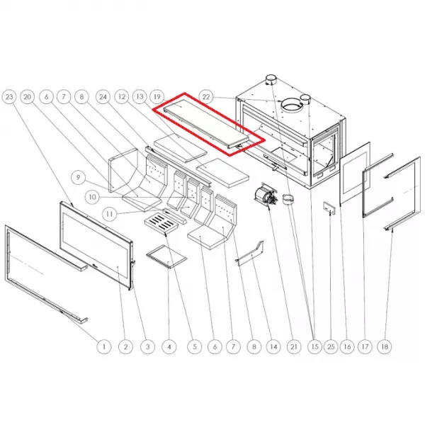 D�flecteur sup�rieur Adour CL 700 - LACUNZA r�f. 5045100015
