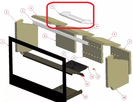 Déflecteur supérieur métal - ROCAL réf. M5911-14