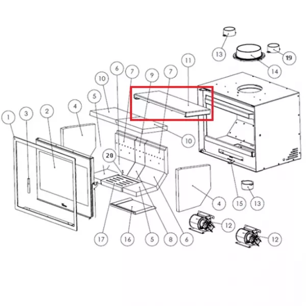 D�flecteur sup�rieur t�le - LACUNZA r�f. 5046000004
