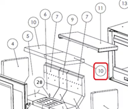Demi-déflecteur vermiculite (à l\'unité) Loire 700 - LACUNZA réf. 5045900007 (SUIVI)