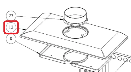 DESSUS 388116 PEINT NOIR - GODIN R&eacute;f. 11101388116053