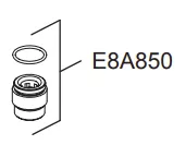 Douille chrom&eacute;e + joint - Jacob Delafon R&eacute;f. E8A850-CP