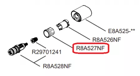 Ecrou de cartouche thermostatique colonne douche Oblo - Jacob Delafon R&eacute;f. R8A527NF