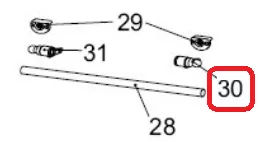 Embout de barre &agrave; droite - Lacunza r&eacute;f. 501000000869 = Franco-Belge r&eacute;f. 123100