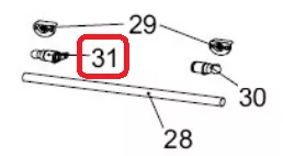 Embout de barre &agrave; gauche - Lacunza r&eacute;f. 501000000868 = Franco-Belge r&eacute;f. 123109