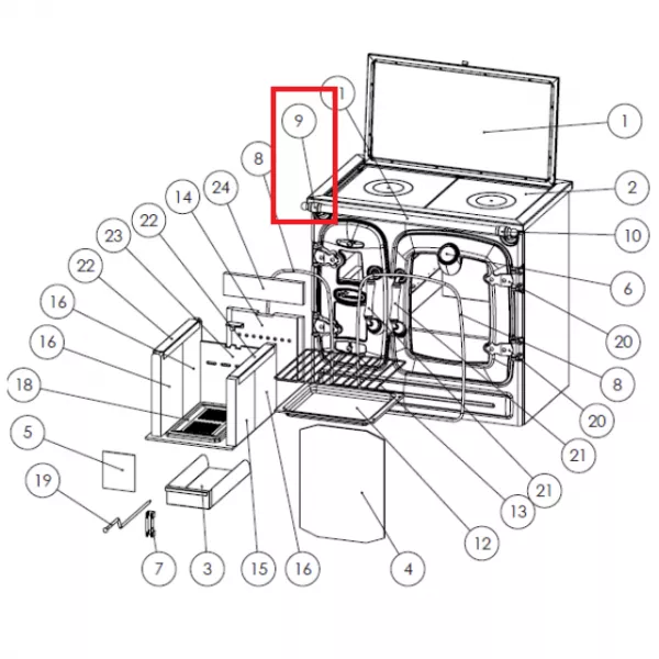 Embout de barre laiton � gauche  - LACUNZA r�f. 501000000866