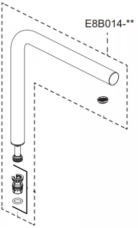 Ensemble bec tube chrom&eacute; - Jacob Delafon R&eacute;f. E8B014-CP