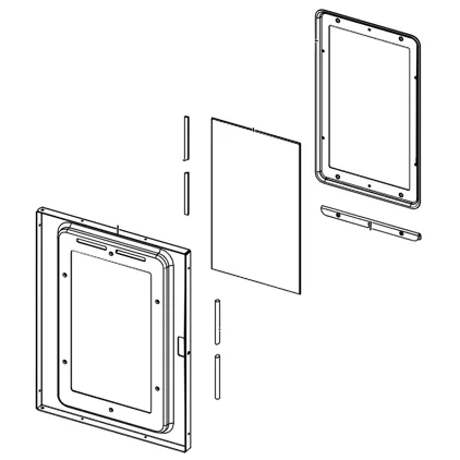 Ensemble cadre intérieur avec verre et joints- MCZ (Cadel-FreePoint-Red) Réf.4D241201380